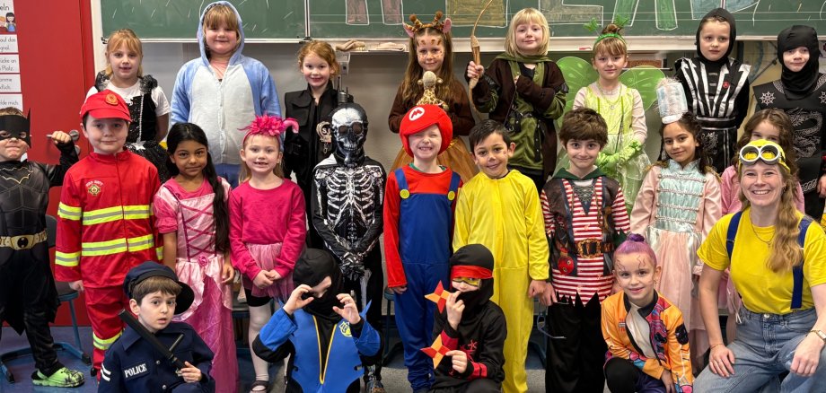 Klassebillede af 1e til karneval