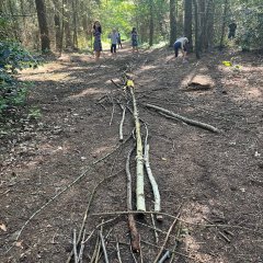 Resultado de un árbol fabricado con materiales forestales