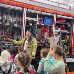 Vorführung eines Feuerwehrwagens